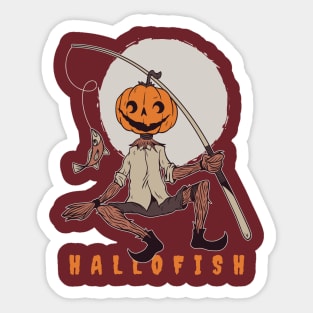 Halloween Pumpkin Hallofish Sticker